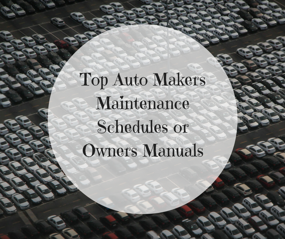 Top Autos Manuals/Maintenance Schedules